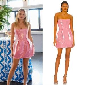BRONX & BANCO Maraya Sequin Corset Mini Dress Pink Sz XS